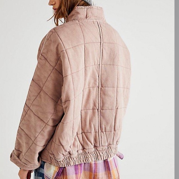 Free People Jackets & Blazers - Free People Quilted Dolman Knit Jacket M Misty Mauve Pink